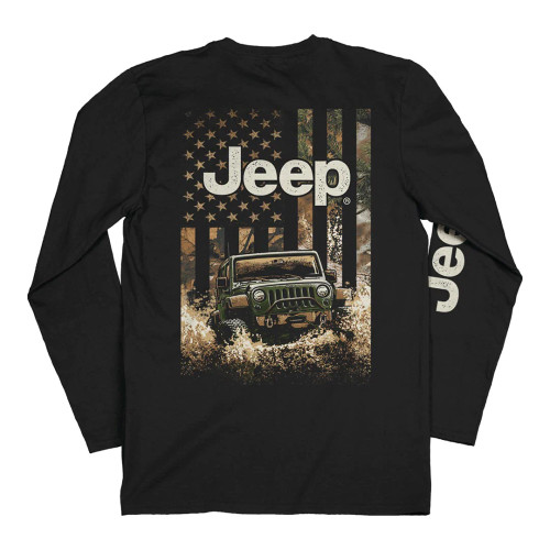 JEEP | Freedom Outdoors Long Sleeve Tee | Jet Black JEEP | Freedom Outdoors Long Sleeve Tee | Jet Black