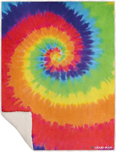 Rainbow Spiral Tie-Dye Blanket