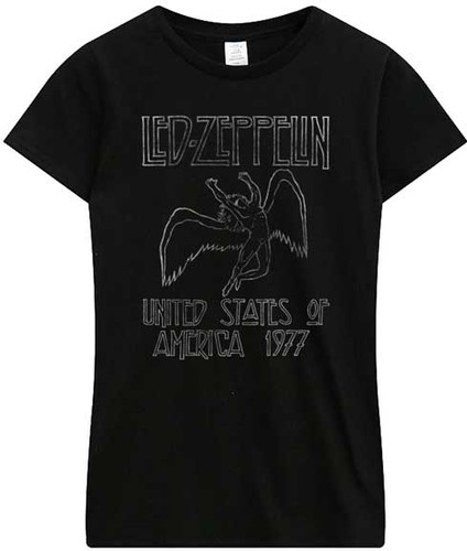 LED ZEPPELIN | USA 77 Women's Tee | Black