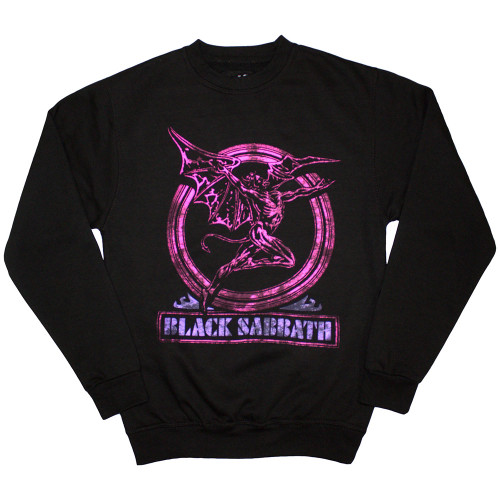 Black Sabbath | Neon Pink Henry Oversized Sweatshirt | Black