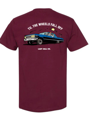 Last Call Co | Wheels S/S Tee | Burgundy