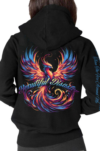Beautiful Disaster | Phoenix 6 Zip Hoodie | Black