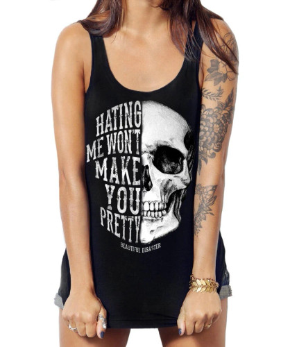 BEAUTIFUL DISASTER | Hating Me Racerback Tank | Black