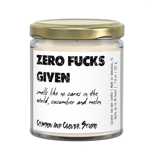 Zero Fucks Given Candle