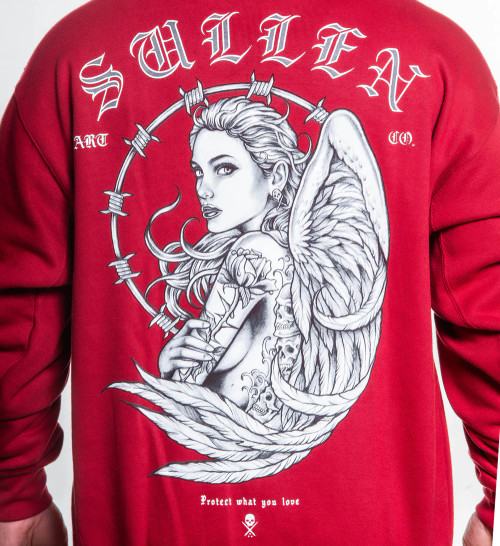 SULLEN | Barbwire Angel Pullover Hoodie | CHILI PEPPER
