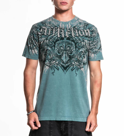 AFFLICTION | Residual Chaos S/S Tee | Sagebrush Green Lava Wash