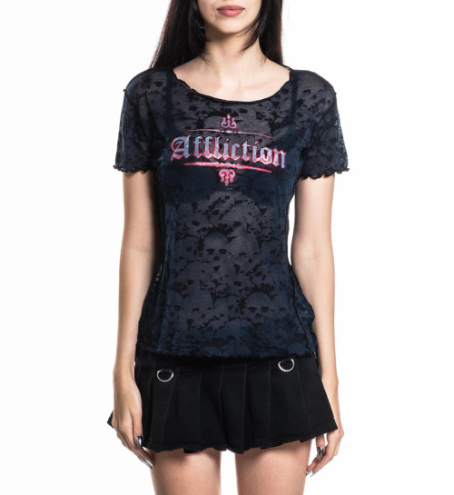 AFFLICTION | Angel Wing Burnout Tee | Navy