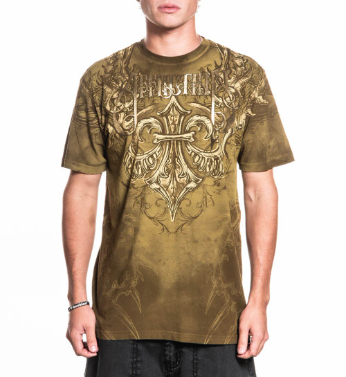 AFFLICTION | Vertibrate S/S Tee | Tobacco Brown