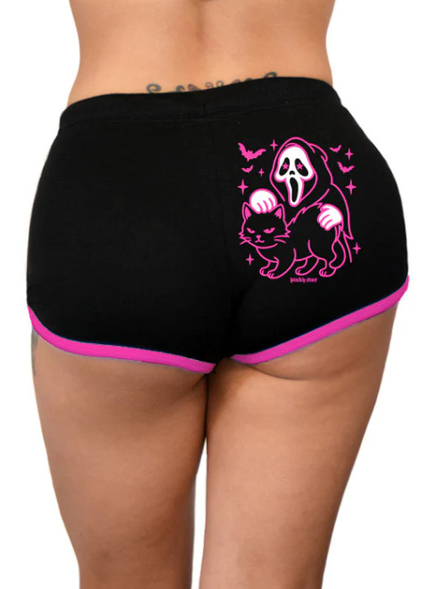 PINKY STAR | Ghost Kitty Bootie Shorts | Black/Pink