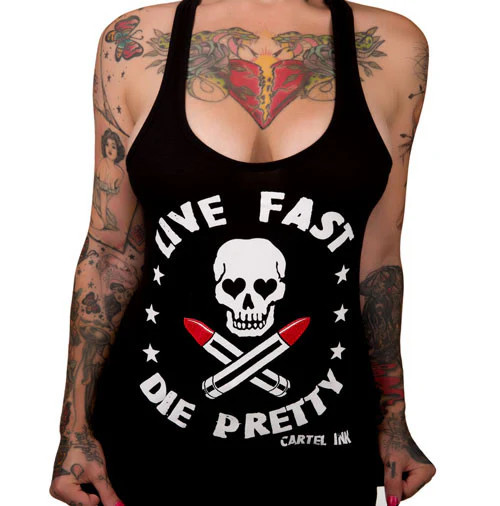 CARTEL INK | Live Fast Die Pretty Tank | BLACK