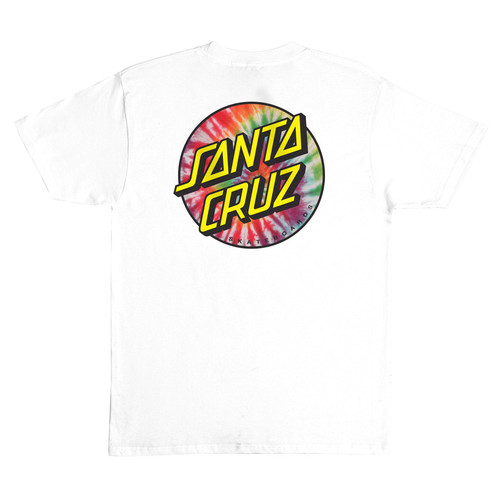 SANTA CRUZ | Tie Dye Dot Chest S/S Heavyweight Tee | White