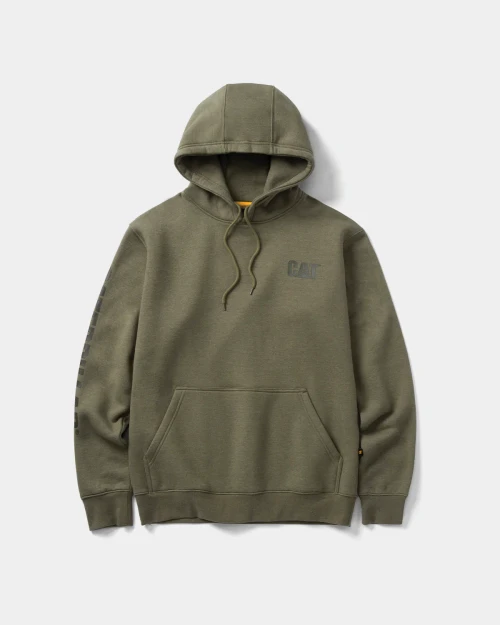 CAT | Trademark Banner Hooded Sweatshirt | Marshland Heather
