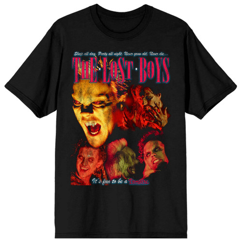 The Lost Boys Men's Vintage Horror Graphic T-Shirt Retro Distressed DTG Front Print Short Sleeve Crew Neck Tee