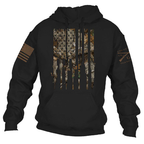 Real Tree Rifle Flag Pullover Hoodie