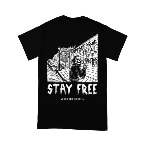 BURN OUR BRIDGES | Shit Starter S/S Tee | Black