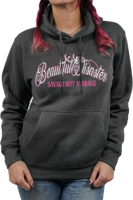 BEAUTIFUL DISASTER | Savage Skull  Pullover Hoodie | Charcoal
