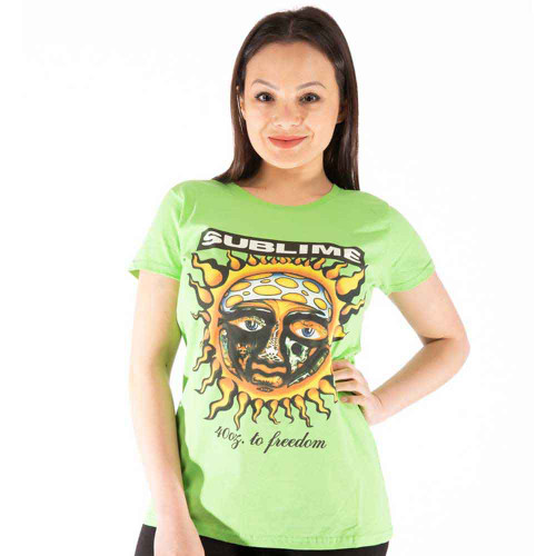SUBLIME | Women's 40oz To Freedom Tee | LIME GREEN