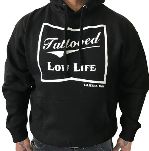 CARTEL INK | Tattooed Low Life Pullover Hoodie | Black