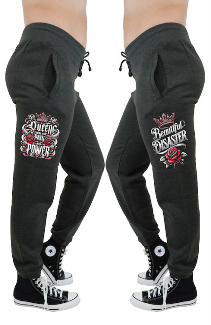 BEAUTIFUL DISASTER | Pain Into Power Sweat pant | Heather Charcoal Grey