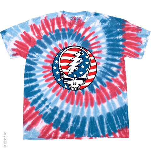 Grateful Dead | Glory Spiral S/S Tee | Red/White/Blue Tie Dye