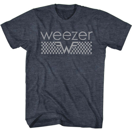 Weezer | Checkered S/S Tee | Navy Heather
