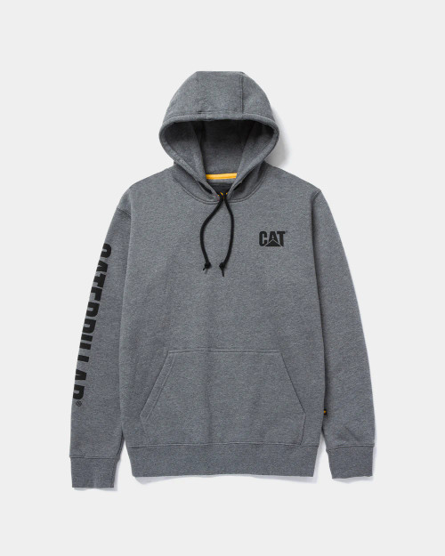 CAT | Trademark Banner Hooded Sweatshirt | Dark Heather Grey