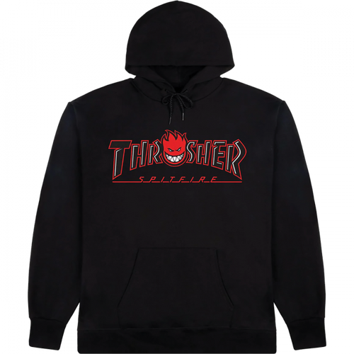THRASHER x SPITFIRE | Big Head Outline Pullover Hoodie | Black