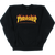THRASHER | Flame Logo Crew Neck Sweatshirt | Black