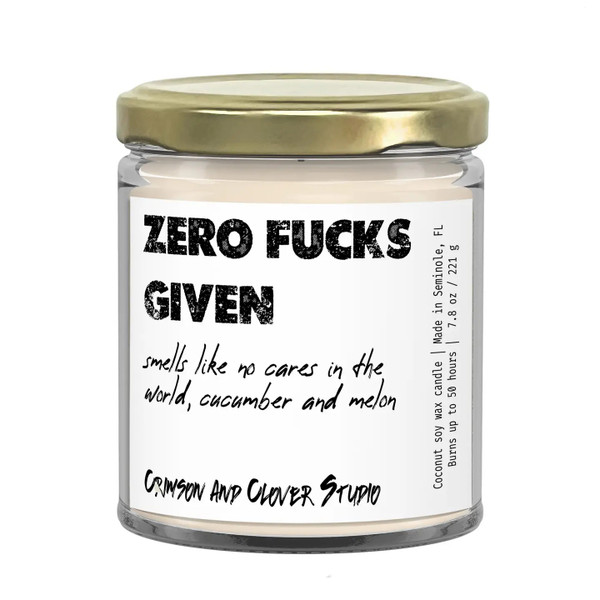 Zero Fucks Given Candle