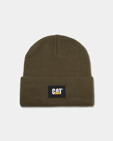 CAT | Label Cuff Beanie | Army Moss