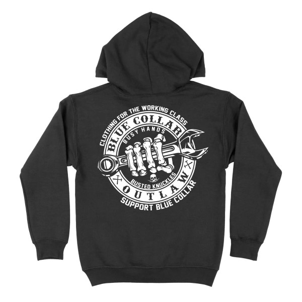 OUTLAW THREADZ | Blue Collar Outlaw Pullover Hoodie | Black