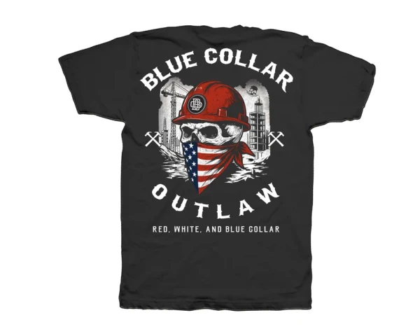 OUTLAW THREADZ | Red White Blue Collar S/S Tee | Black