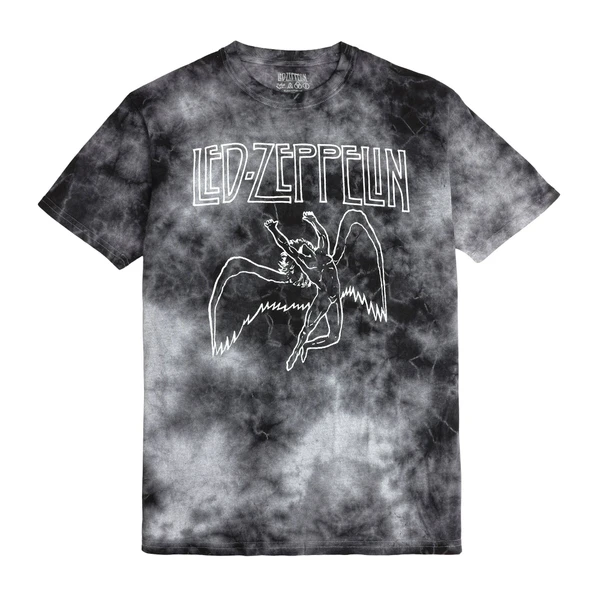 Led Zeppelin Adult Black Cloud Wash Short Sleeve Tee