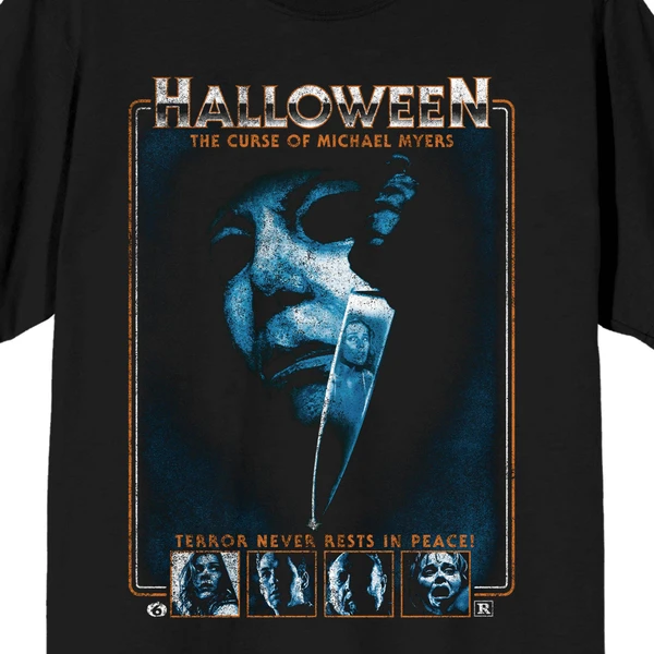 Halloween 6 Poster Mens Black Graphic Tee for Horror Fans