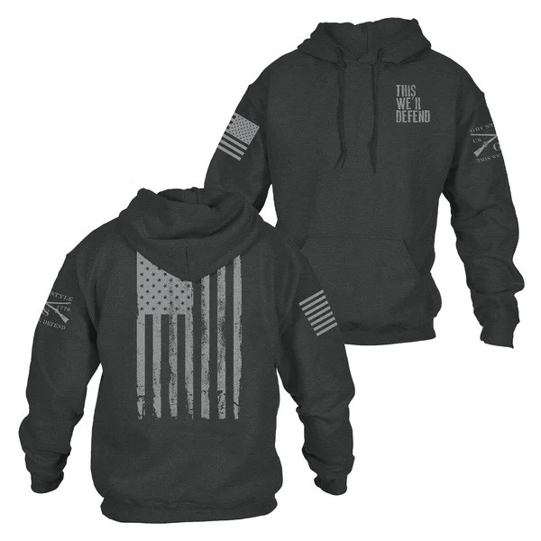 Grunt Style | This We'll Defend Pullover Hoodie | Dark Heather Grey