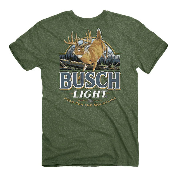 BUSCH LIGHT | Deer Label S/S Tee | Heather Military Green