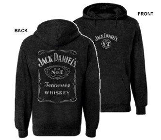JACK DANIEL'S | Label Mineral Wash Pullover Hoodie | Black