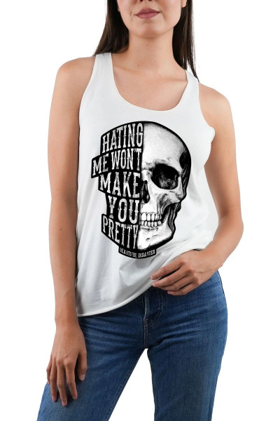 BEAUTIFUL DISASTER | Hating Me Racerback Tank | White