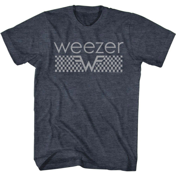 Weezer | Checkered S/S Tee | Navy Heather