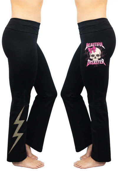 BEAUTIFUL DISASTER | Skull Candy Yoga Pant | BLACK