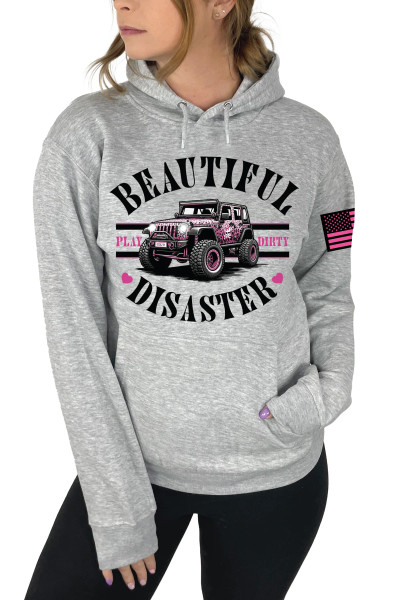 BEAUTIFUL DISASTER | Play Dirty Pullover Hoodie | HEATHER GRAY
