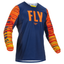 FLY Racing Kinetic Wave Adult Jersey (Navy/Orange) Front