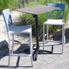 Dessus de table carré en mélamine moulé de 32 po - Granite