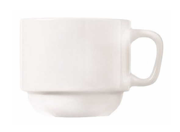 Tasse empilable de 7 oz Maui en porcelaine Porcelana - Blanche - 36 par boite