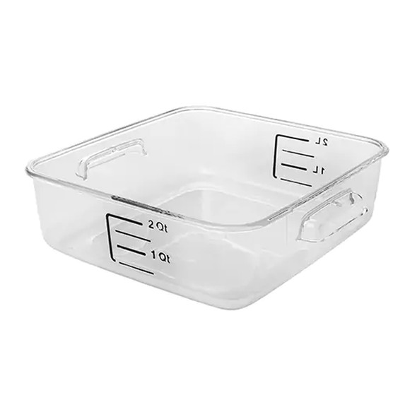 Contenant à nourriture carré de 1.9 L en plastique transparent
