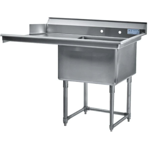 Évier simple de 24" x 24" avec sortie de lave-vaisselle à gauche