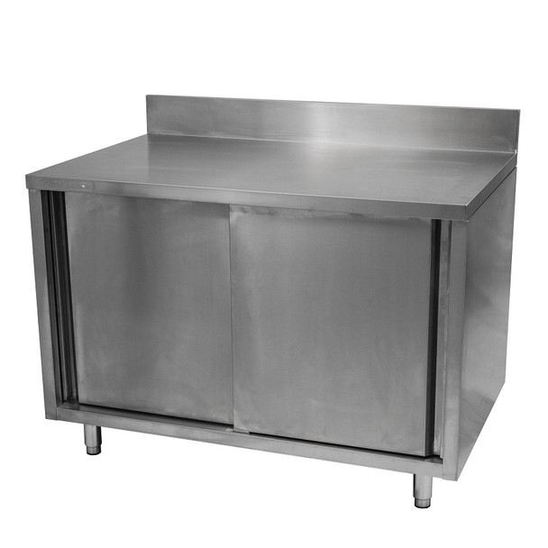 Cabinet de rangement de 30" x 48" en acier inoxydable avec dosseret