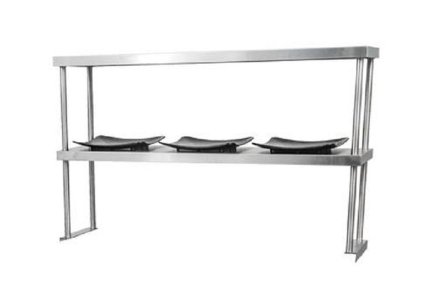 Tablette passe-plat double de 14" x 48" en acier inoxydable