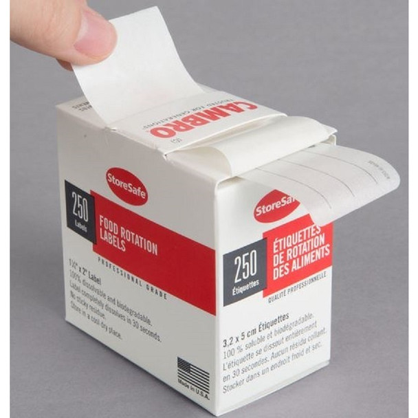 Étiquette de 1.25" x 2" pour aliments biodégradable - 24 rouleaux par boite