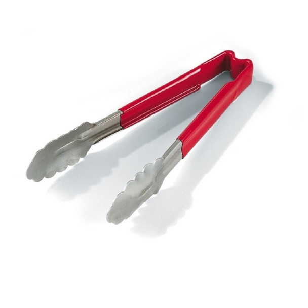 Pince utilitaire de 9.5" à embout festonné en acier inoxydable avec manche Kool-Touch Rouge